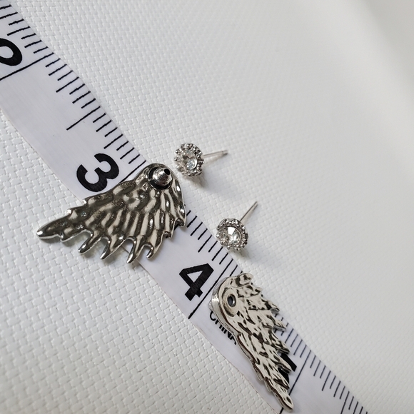 Angel Wings Double Sided Earrings 2 in One - Picture 3 of 4